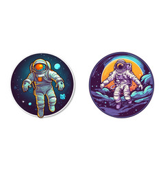 Astronauts Space Icons Concept White Isolated