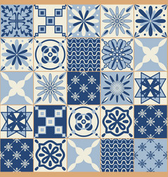 Blue Indigo Flower Pattern On Ceramic Tiles For