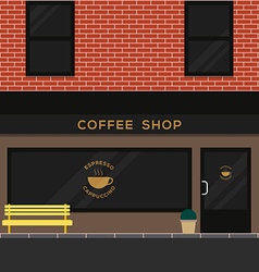 Cafe building facade with signboard flat style Vector Image