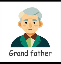 Grand Father Family Member Isolated Flat On White