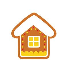 Isolated Cute Cartoon Flat Gingerbread House