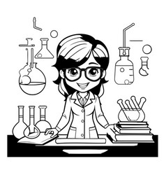 Scientist Woman With Science And Education Tools