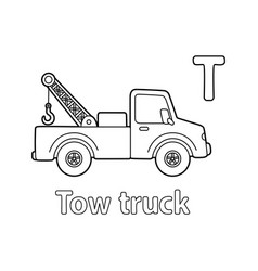 Tow Truck Alphabet Abc Coloring Page T