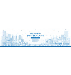 Welcome To Switzerland Outline City Skyline