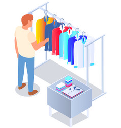 Choosing Clothes In Store Shopping Concept Male