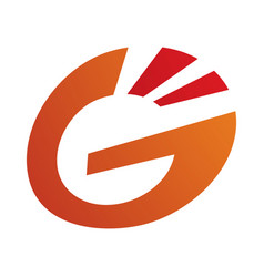 Orange And Red Striped Oval Letter G Icon