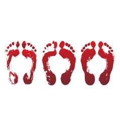 Set Bloody Red Horror Foot Prints