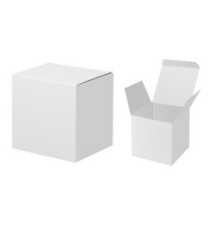 White Box Mockup 3d Rectangle Carton Package Set