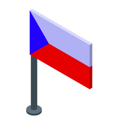 Czech Republic Flag Icon Isometric Castle