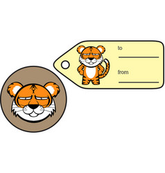 Grumpychubby Tiger Kid Cartoon Gift Card Sticker