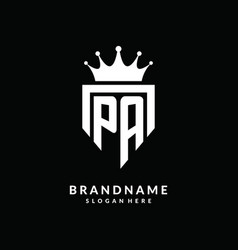 Letter Pa Logo Monogram Emblem Style With Crown