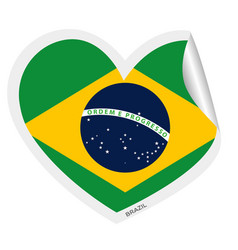 Isolated Heart Shape With The Flag Of Brazil