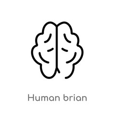 Outline Human Brian Icon Isolated Black Simple