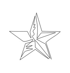 Continuous One Line Drawing Favourite Star Icon