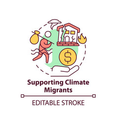 Supporting Climate Migrants Concept Icon