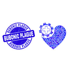 Blue Scratched Bubonic Plague Seal And Heart Gear