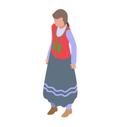 Czech Republic Woman Icon Isometric Travel