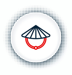 Line Asian Or Chinese Conical Straw Hat Icon