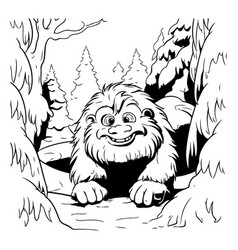 Lion In The Forest Black And White For Coloring