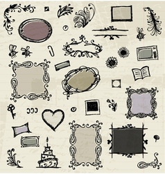 Ornamental frame hand drawing for your design Vector Image
