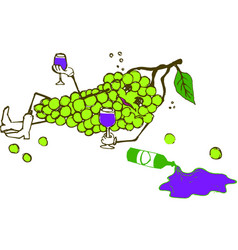 Wine Drunk Grape Lady