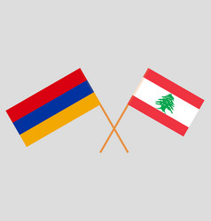 Crossed Flags Of Lebanon And Armenia