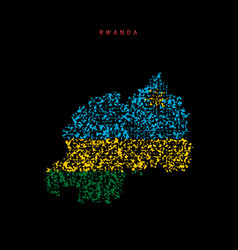 Rwanda Flag Map Chaotic Particles Pattern