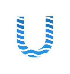 Letter U Water Icon Logo