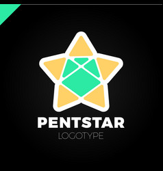 Penta Line Star Logo Pentagon Star Direction