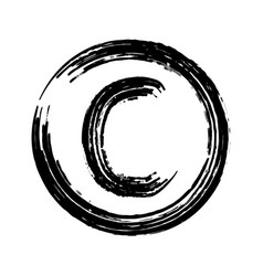 Copyright Icon Black Brush Drawing Image