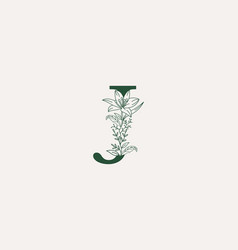 Flower And Botanicals Logo Design With Letter J