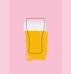 Beer Glass Silhouette Minimalistic Style Poster