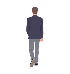 Business Man Walking Rear View Isolated