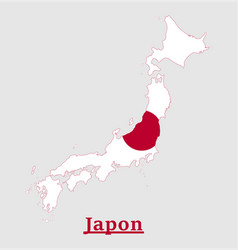 Japon National Flag Map Design