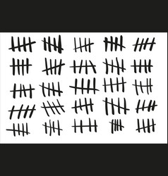 White Tally Marks On Black Board