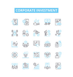 Corporate Investment Line Icons Set