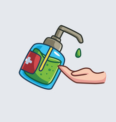 Cute Hand Sanitizer Icon Isolated Cartoon Object