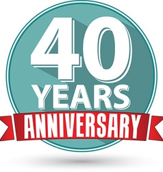 Celebrating 40th anniversary gold label Royalty Free Vector