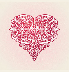 Ornate Red Heart In Victorian Style