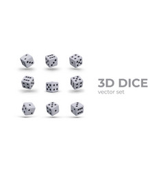 Set Of 3d Dice In Different Positions Realistic