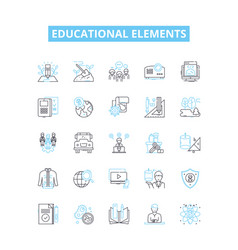 Educational Elements Line Icons Set