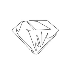 Single Continuous Line Drawing Brilliant Diamond