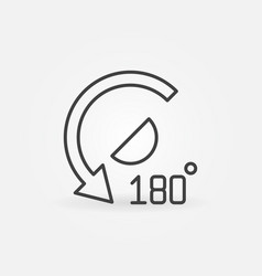 180 Degrees Angle Outline Icon - Concept