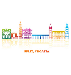 Colorful Skyline Panorama Of City Of Split Croa