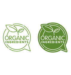 Organic Ingredients Flat Stamp In Thin Line