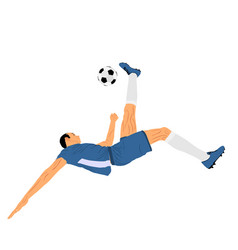 Soccer Player Kick The Ball In Scissor Moves