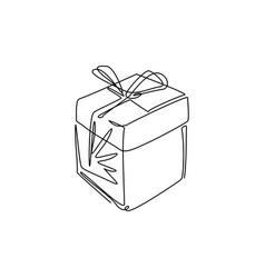 Single Continuous Line Drawing Gift Box