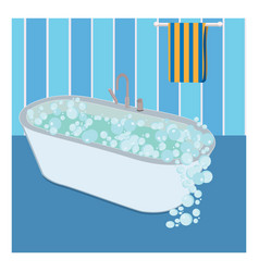 Tub With Bubbles On A White Background