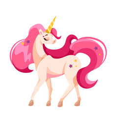 Unicorn With Pink Mane And Tail As Good Fairytale