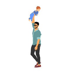 Clumsy Father Walk With Baby In Hand Danger Game